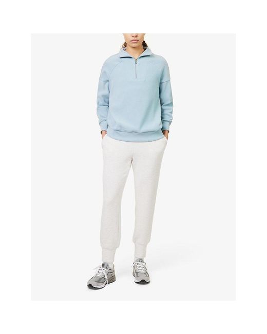Varley Blue Rhea Relaxed-fit Cotton-blend Sweatshirt X