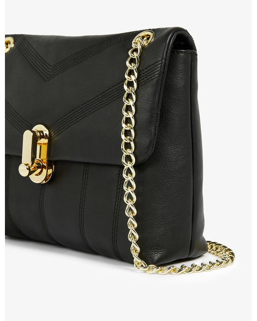 Ted Baker Ayalina Quilted Leather Cross-body Bag in Black | Lyst