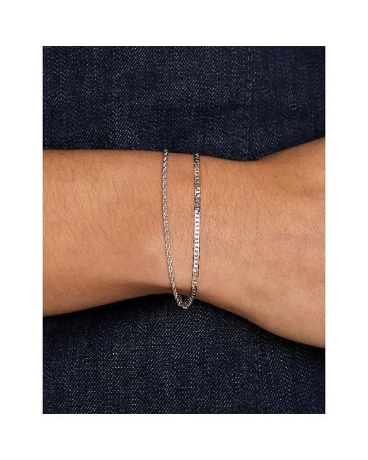Astrid & Miyu White Illusion Double Chain-Plated Brass Bracelet