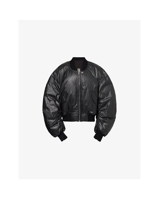 Rick Owens Secchia Flight Cotton-Blend Down Bomber Jacket in Black