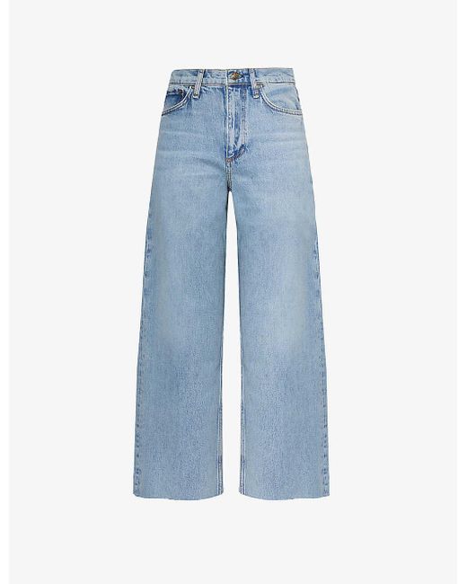 Rag & Bone Blue Andi Wide-leg High-rise Stretch-denim Jeans