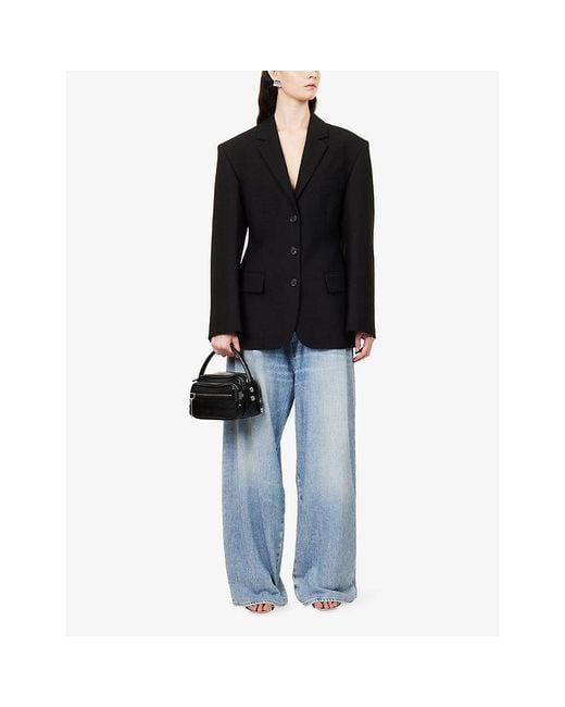 Acne Black Jikkowa Single-Breasted Wool Jacket