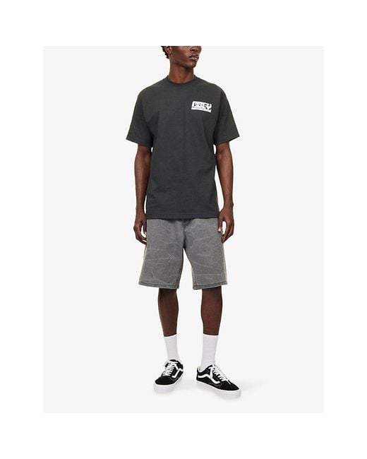 Obey Gray Bigwig Baggy Denim Shorts for men