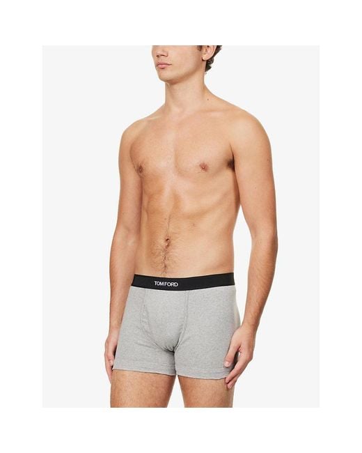Tom Ford White Logo-Waistband Stretch-Cotton Boxers Pack Of Two for men
