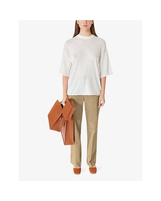 Lovechild Natural Lea Straight-leg High-rise Stretch-woven Trousers