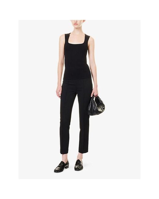 RÓHE Frames Black Square-Neck Bustier Knitted Top