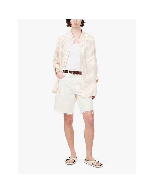 Citizens of Humanity Natural Kayla Pinstripe Woven Shirt