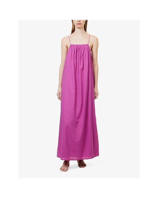 Skin Pink Briah Scoop-neck Organic-cotton Night Dress