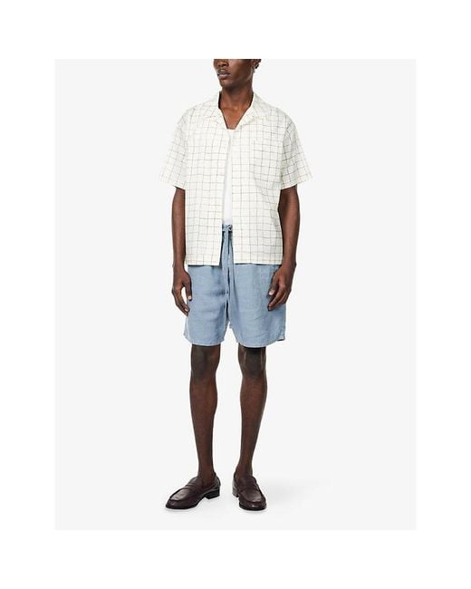 Citizens of Humanity Blue Drawstring Relaxed-Fit Linen Deck Shorts for men