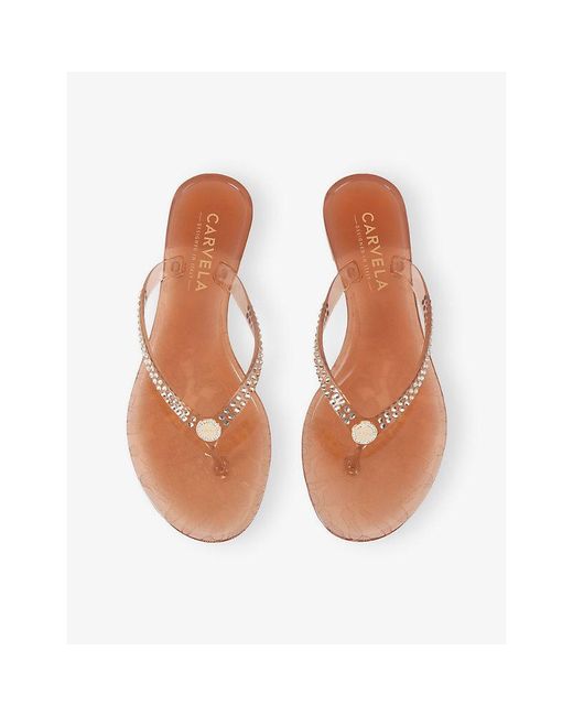 Carvela Kurt Geiger White Arena Jewel Pvc Sandals