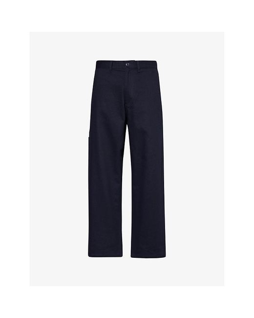 Carhartt Blue Midland Relaxed-fit Wide-leg Cotton Trousers for men