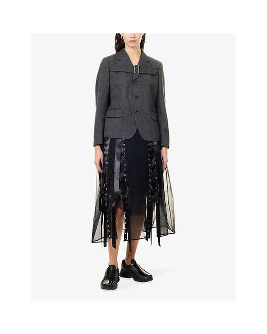 Comme des Garçons Blue Buckle Notch-Lapel Wool Blazer