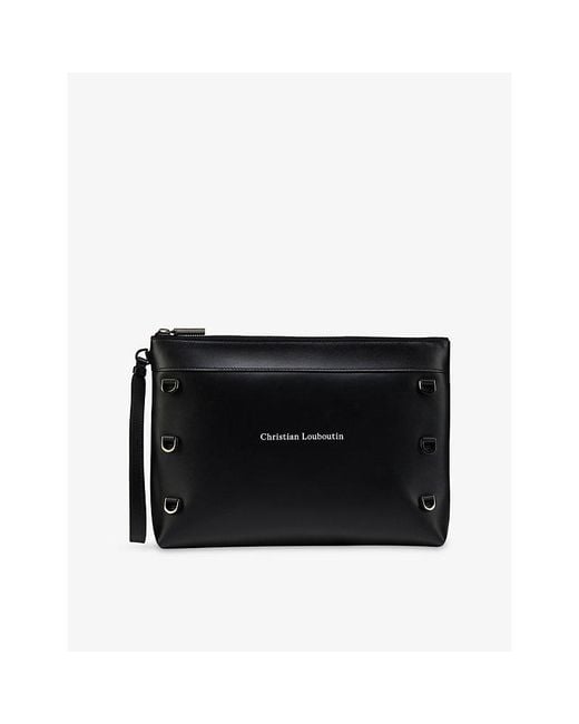 Christian Louboutin Black Kosmica Leather Pouch for men
