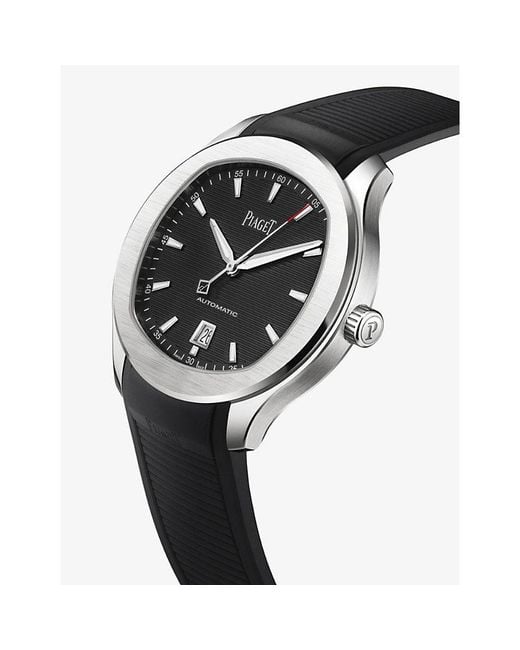 Piaget Black Pgg0A47014 Polo Interchangeable-Strap Stainless-Steel Watch for men