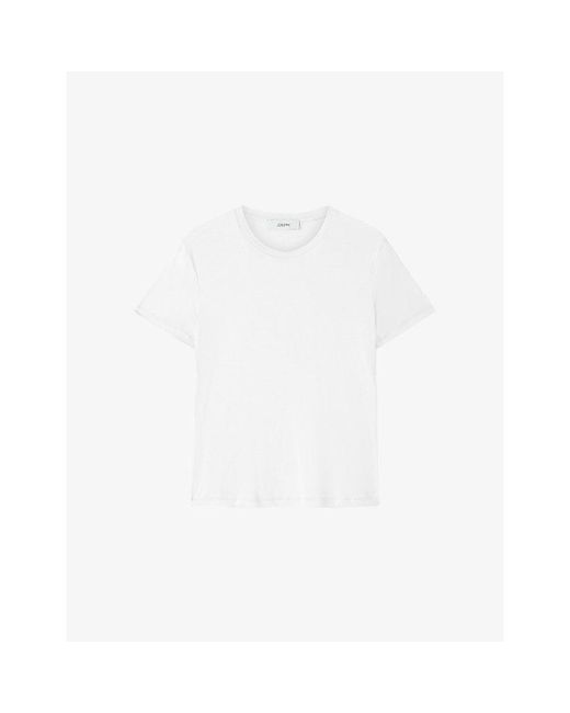 Joseph White Livia Short-Sleeved Cotton-Jersey T-Shirt