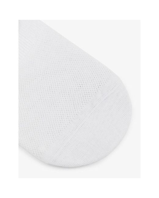 Pantherella White Classic Cotton-Blend Invisible Socks for men