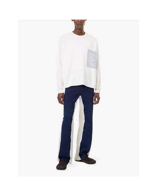 Loewe Blue Stripe Wide-Leg Denim Jeans for men