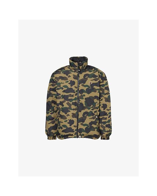 A Bathing Ape Green Reversible Camouflage-Printed Shell-Down Jacket for men