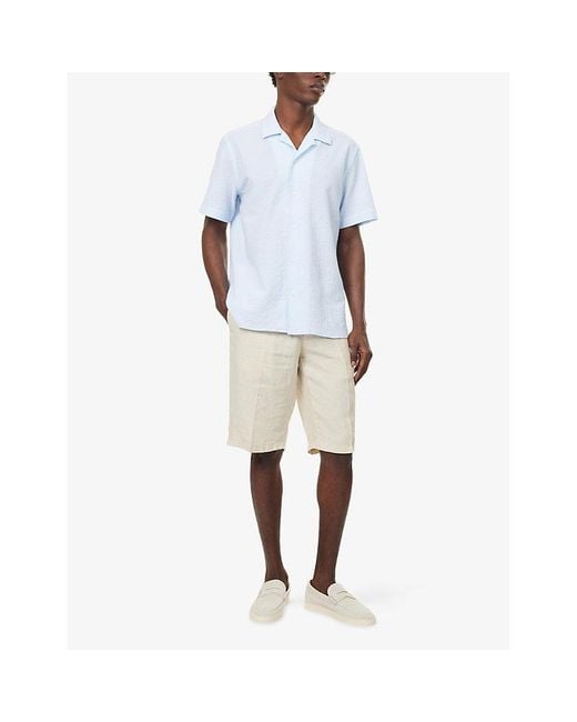 Corneliani Natural Knee-Length Linen Shorts for men