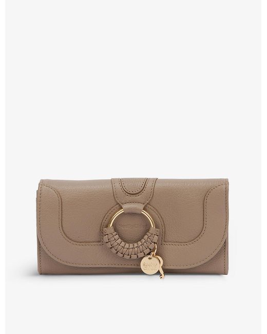 See By Chloé Hana Brand-engraved Leather Wallet in Grey | Lyst Australia