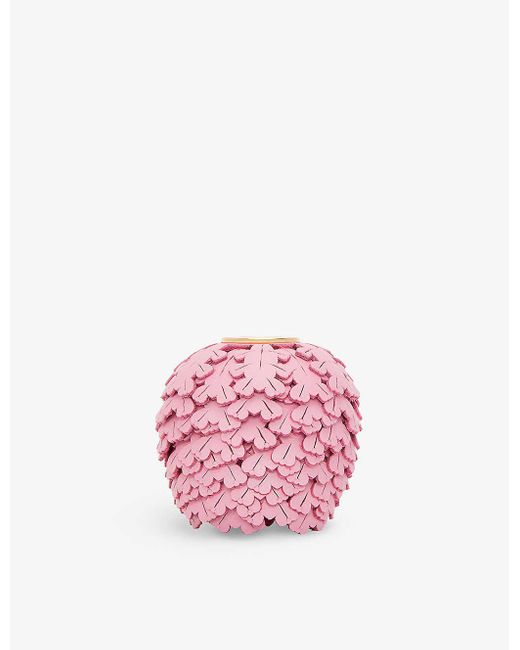 Loewe Pink Flower Dice Leather Bag Charm