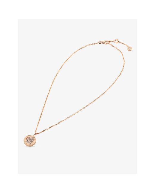 BVLGARI White 18Ct Rose- Onyx And 0.34Ct Pavé Diamond Dual Necklace