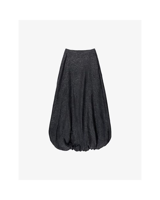 Ro&zo Blue Puffball Woven Maxi Skirt
