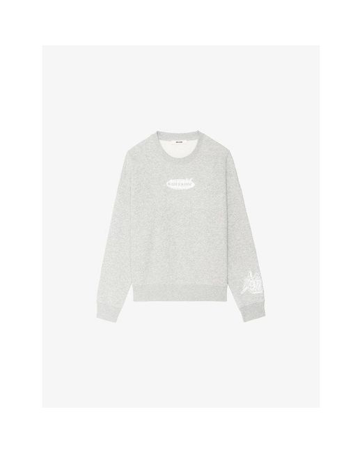Zadig & Voltaire White Mira Logo-Print Cotton-Jersey Sweatshirt
