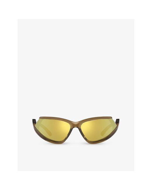 Balenciaga Yellow 6e000312 Bb0289s Rectangle-shape Injected Sunglasses for men