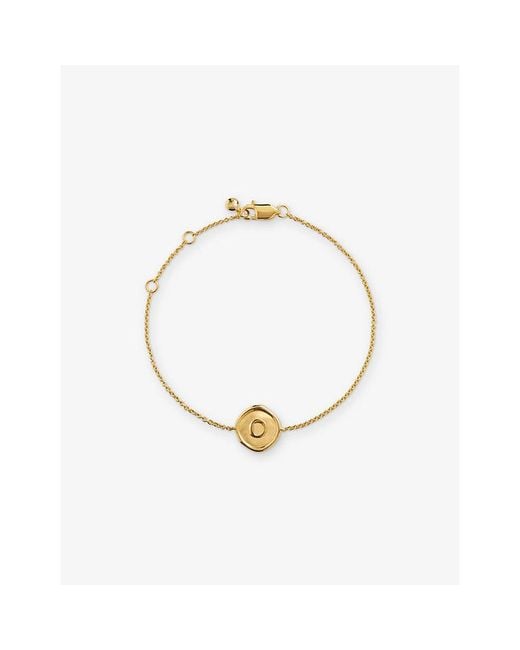 Monica Vinader Metallic Initial-O Stamp 18Ct-Vermeil Chain Bracelet