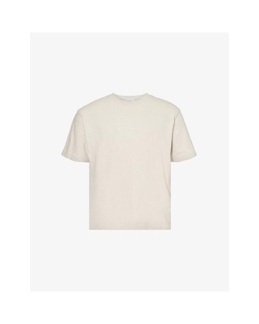 FRAME White Short-Sleeve Textured Cotton T-Shirt for men