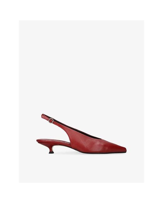 Aeyde Red Camila 35 Slingback Leather Pumps