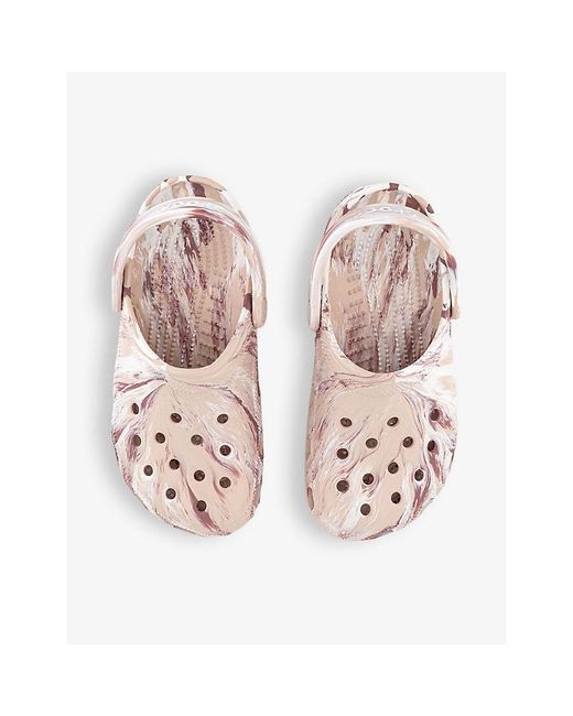 CROCSTM Pink Classic Marbled Rubber Clogs