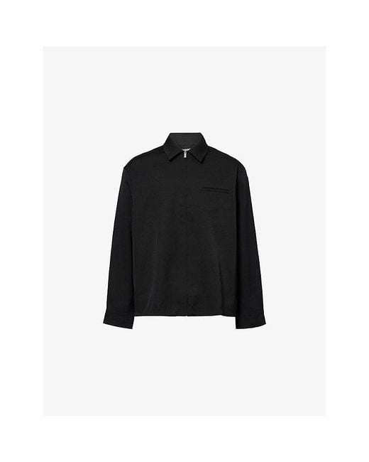 Jacquemus Black La Chemise Mecano Zip-Up Wool Jacket for men
