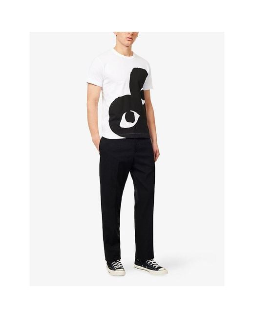 COMME DES GARÇONS PLAY Black Heart-Print Cotton-Jersey T-Shirt for men