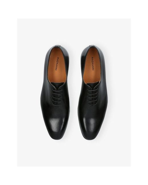 Magnanni Shoes Black Flex Leather Oxford Shoes for men