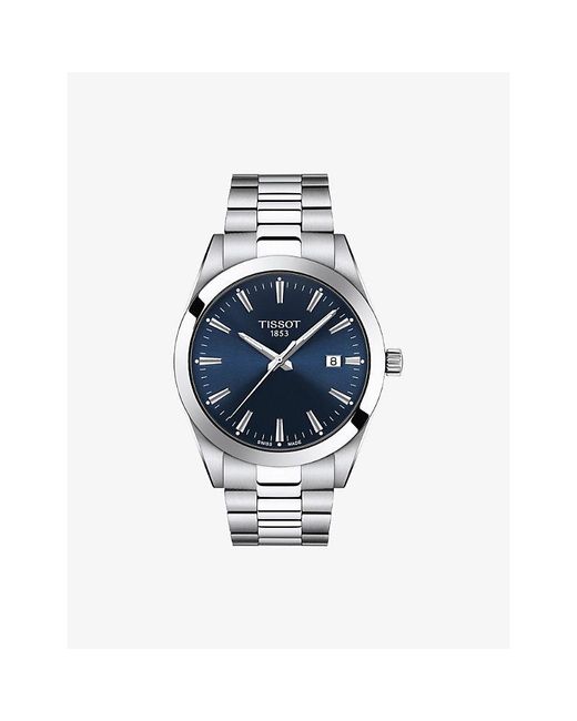 Tissot Blue T127.410.11.041.00 Gentleman Stainless-Steel Quartz Watch for men
