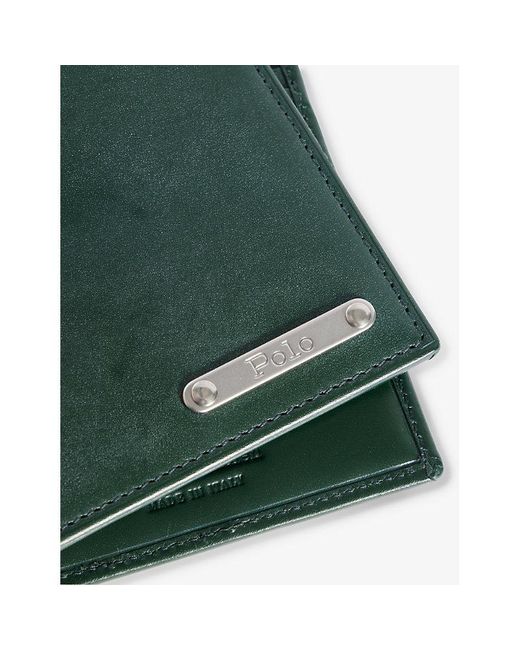 Polo Ralph Lauren Green X Wimbledon Leather Wallet And Bristle Brush Set for men