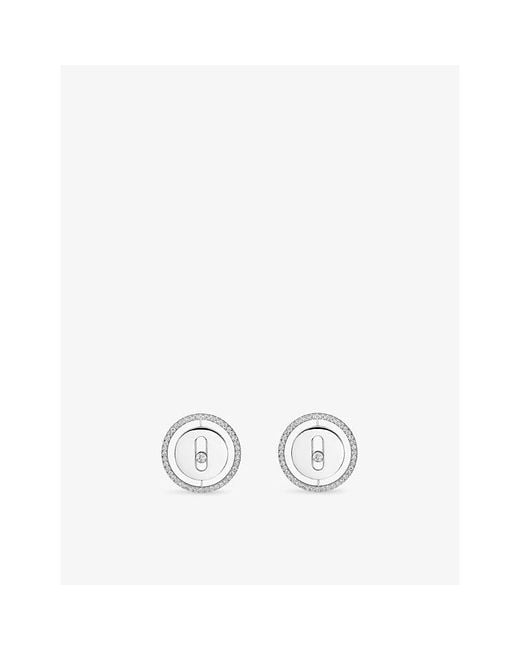Messika White Lucky Move 18Ct And 0.32Ct Diamond Stud Earrings