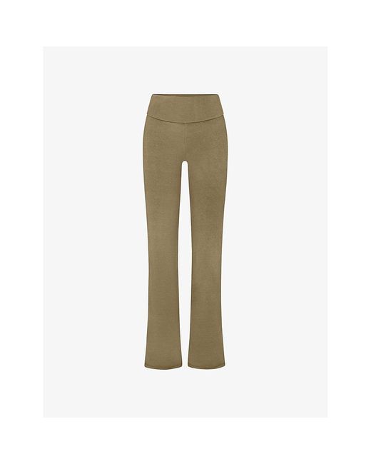 Skims Green Outdoor Basics High-rise Stretch Cotton-blend Trousers X