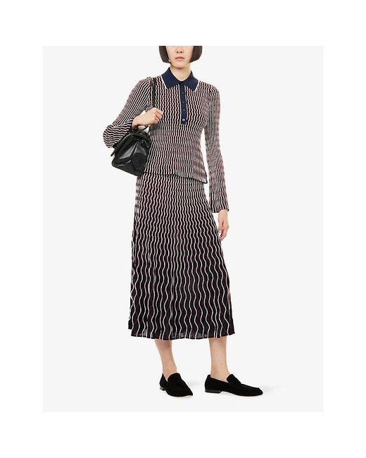 Jonathan Simkhai Purple Aliza Stretch-Knit Midi Skirt