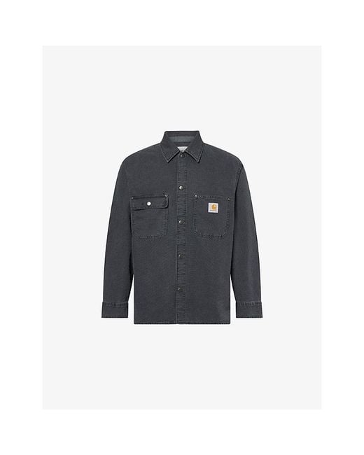 Carhartt Blue Parrish Cord Cotton Overshirt for men