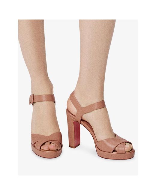 Christian Louboutin Pink Cora 100 Leather Heeled Sandals