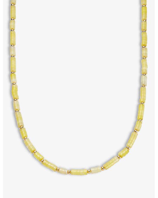 Missoma Metallic Womens Gold Beaded 18ct Yellow Gold-plated Brass And Yellow Jade Bead Necklace