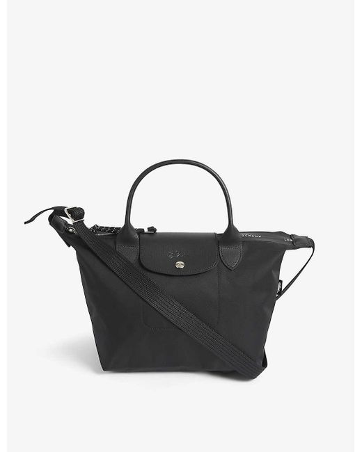 Longchamp Black Le Pliage Energy Small Woven Top-handle Bag