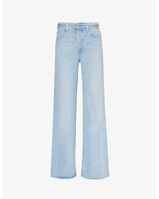 Citizens of Humanity Blue Annina Wide-leg Mid-rise Woven Jeans
