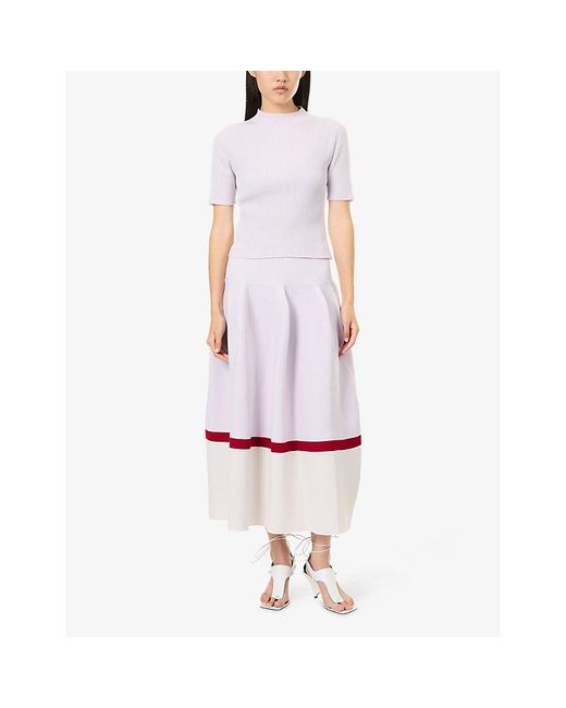 CFCL Pink Portrait Short-Sleeve Knitted Top