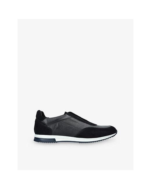 Loake Black Ballantyne Leather And Suede Trainers for men