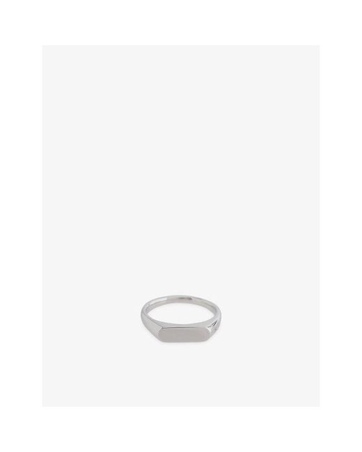 Tom Wood White Umi Band Rhodium-Plated Sterling Ring for men