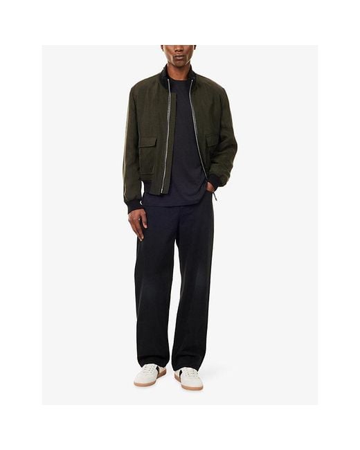 Tom Ford Black Crewneck Long-Sleeves Woven-T-Shirt for men